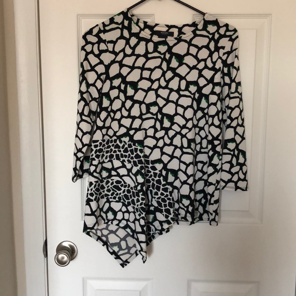 Alfani Animal Print Blouse, Petite Small